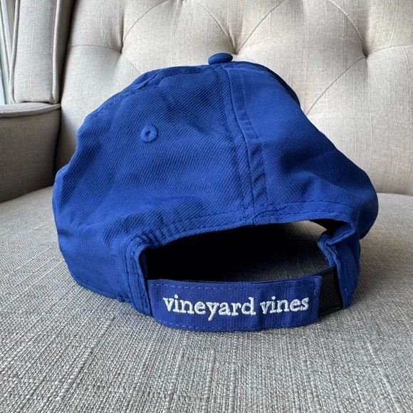Vineyard Vines Royal Blue Baseball Cap with Embroidered American Flag - Picture 2 of 5